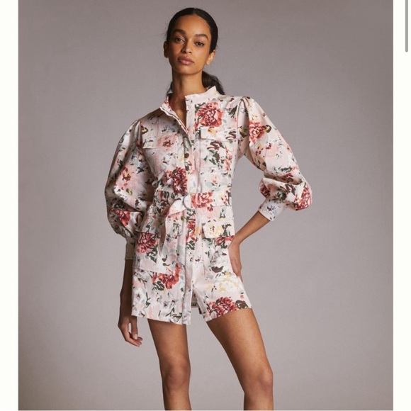 Anthropologie Mare Mare Floral Pink Shirt Dress Button Up - Picture 6 of 7